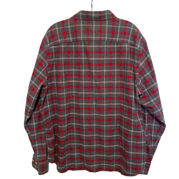 Untuckit Plaid Flannel Button Shirt Men's Size XXL Gray & Red Cotton Long Sleeve - Picture 3 of 6